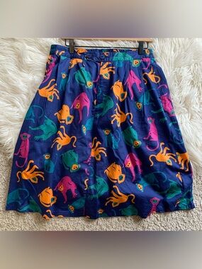 ModCloth Navy Joggers with Orange & Green Print